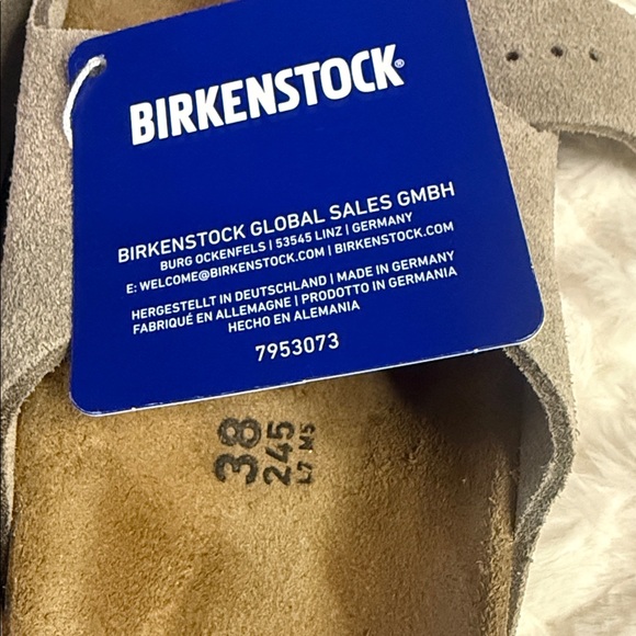 Birkenstock Arizona Soft Footbed Suede Sandals Taupe Size 38 BNIB - Picture 2 of 8